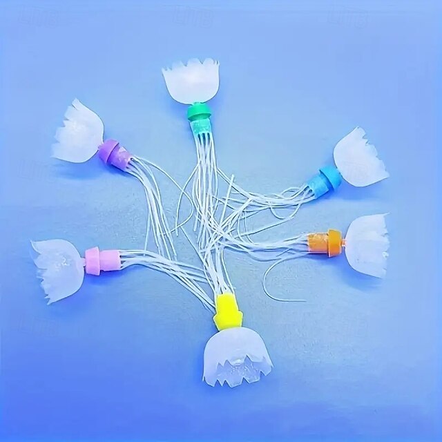  6-Piece Set of Realistic Silicone Jellyfish Aquarium Decoration - bright Fluorescent Floating Jellyfish Simulated Artificial Coral reef Ornament