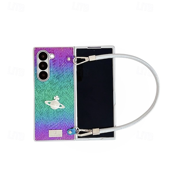  τηλέφωνο tok Για Samsung Galaxy Z Διπλώστε 6 Z Fold 5 Z Fold 4 Z Fold 3 Πίσω Κάλυμμα με λουράκι καρπού Ανθεκτική σε πτώσεις Ρετρό TPU PC