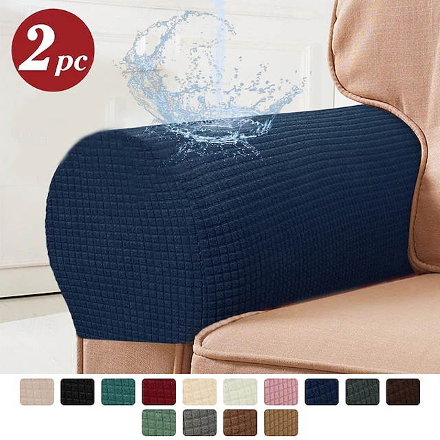 Stretch Armrest Covers Spandex Water Resistant Arm Covers for Chairs Burgundy Red Couch Sofa Armchair Slipcovers for Recliner Sofa Set of 2pcs 20