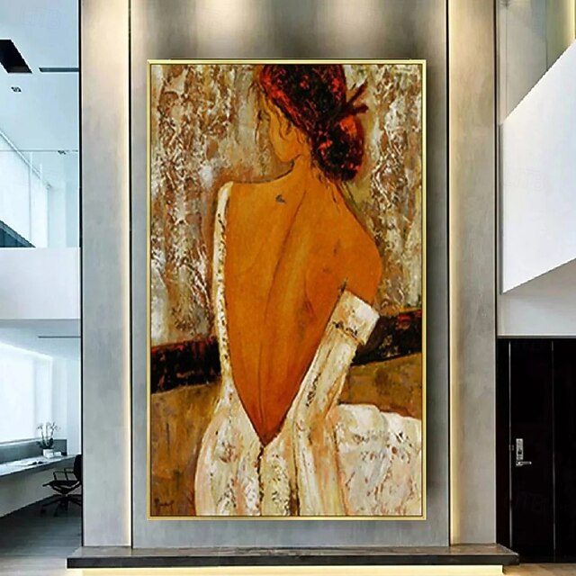  Ölgemälde „Pure Lady“, 100 % handgemalt, Ölgemälde mit Mädchenrücken, abstraktes Ölgemälde auf Leinwand, Wandgemälde für Wohnzimmer, Schlafzimmer, Wohnkultur, Wandkunst