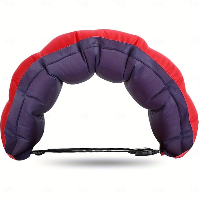  1pc Inflatable Swim Belt for Adults - Adjustable Buoyancy Waist Floatation Aid with Buckle & Rope, Red/Blue PVC Pool Training Device for Swimming Beginners & Experts, Portable for Pool, Lake, Ocean