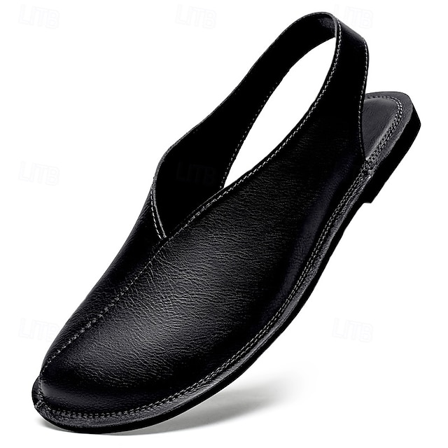  bruna slip-on sandaler i konstläder för män – avslappnade vardagsskor för varmt väder