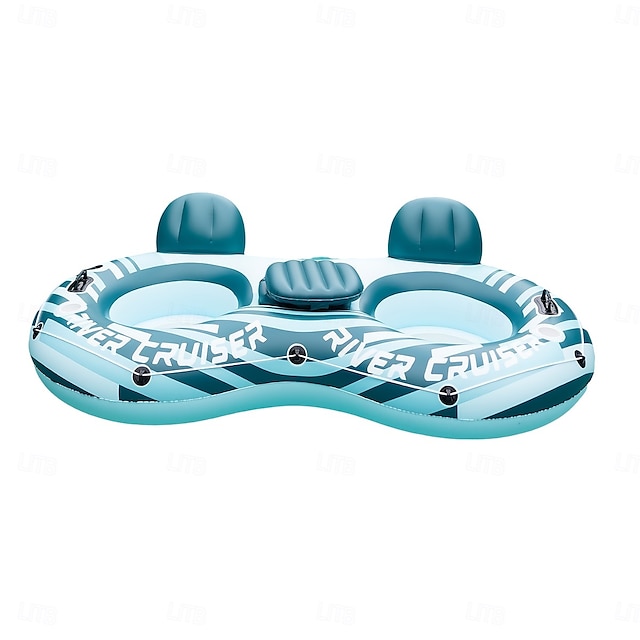  Sillón flotante inflable para piscina doble, para 2 personas, con respaldo grande, de PVC resistente, con portavasos, resistente a los rayos UV y a las perforaciones, con capacidad de almacenamiento