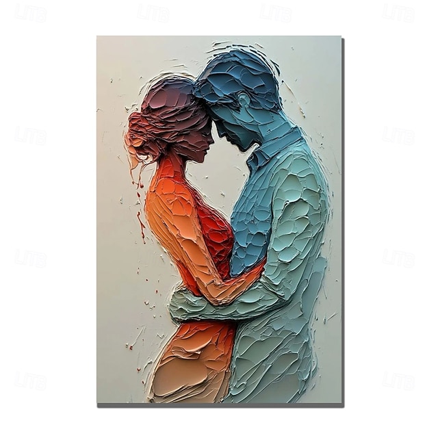  Pintura a óleo feita à mão, arte de parede pintada à mão, tela grossa abstrata para pessoas, decoração para casa, moldura esticada, pronta para pendurar