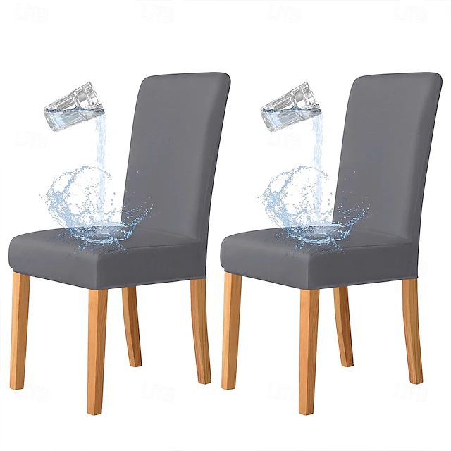 2 Pcs Waterproof Dining Chair Cover, Burgundy Stretch Spandex Parson Chair Slipcover Removable Washable Chair Protector for Home, Restaurant, Banquet 20