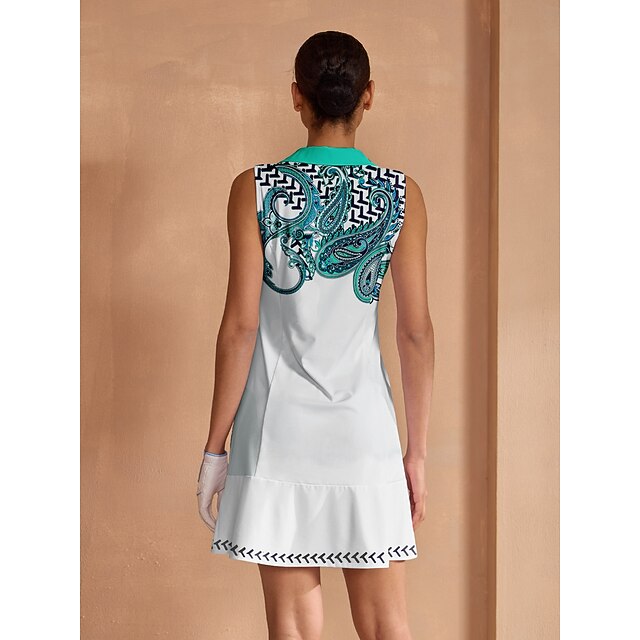 Women's Golf Dress Blue Sleeveless Ladies Golf Attire Clothes Outfits Wear Apparel