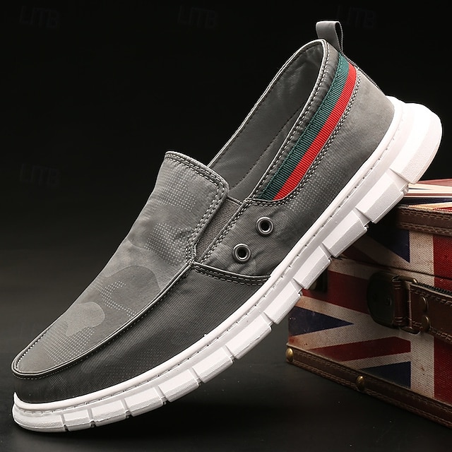  Men's Slip-On Canvas Driving Loafers – Soft Lightweight Casual Shoes for Travel, Driving and Outdoor Comfort