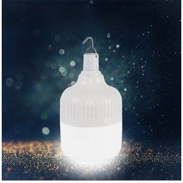  LED Emergency Light Bulb 3600mAH Battery USB Rechargeable 5 Lighting Modes Energy-Saving Lamp with  Hook for Outdoor Picnic Camping Tent Night Market 200W