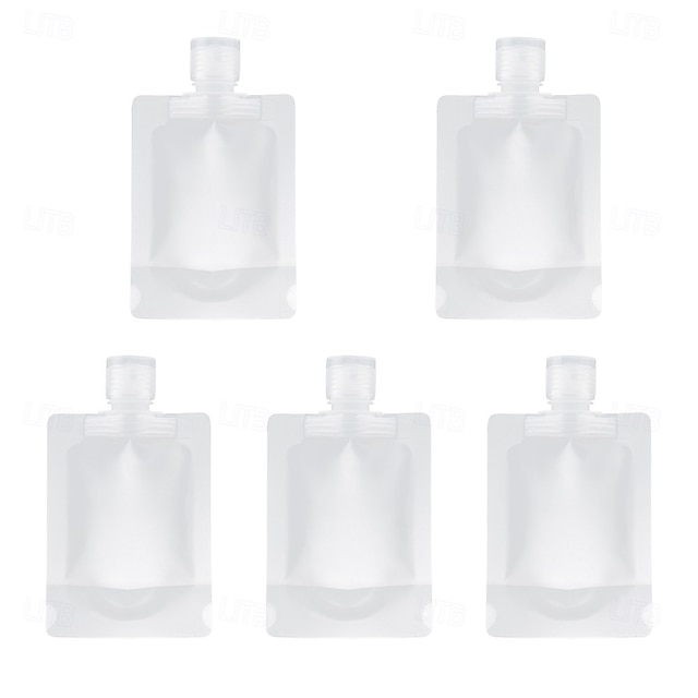  5 τεμ. Ταξιδιωτικές θήκες 30/50/100 ml για είδη προσωπικής υγιεινής, εγκεκριμένες από την TSA, επαναγεμιζόμενες άδειες περιέκτες μεγέθους ταξιδιού, μικρές σακούλες συμπίεσης μπουκάλια ταξιδιού για
