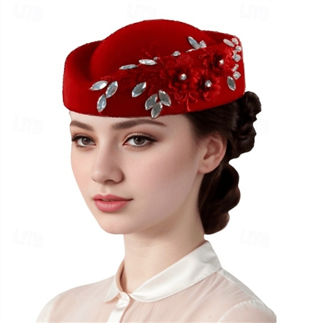  אביזר לשיער פּוֹלִיאֶסטֶר חתונה מסיבת ערב אלגנטית חתונה עם פרח כיסוי ראש כיסוי ראש