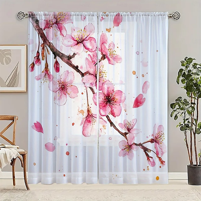  El juego de 2 piezas de patrones de pintura de arte floral y vegetal para decoración de ventanas y mamparas se puede utilizar para proteger la privacidad y decorar habitaciones en dormitorios, así