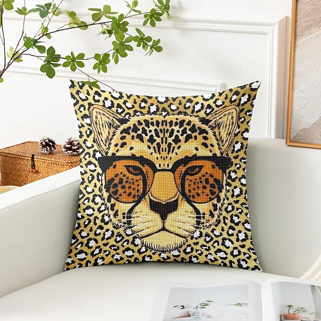  Poszewka na poduszkę dekoracyjną w wzór zwierzęcy leopard 1PC Miękka kwadratowa poduszka na sofę case poszewka do sypialni i salonu