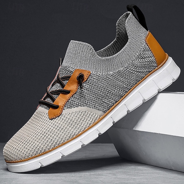  Men's Knit Athletic Sneakers – Lightweight Breathable Running and Walking Shoes for Gym, Work and Travel