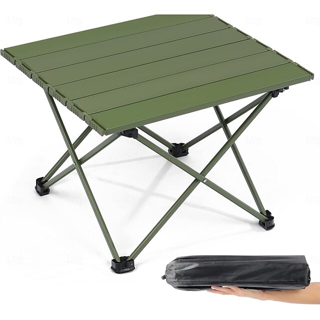  Table d'appoint de camping portable, table de plage pliante en aluminium ultralégère avec sac de transport pour cuisine en plein air, pique-nique, camping, bateau, voyage