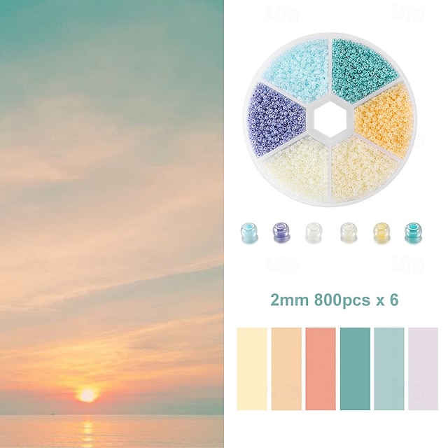  Conjuntos de contas de esmalte em caixa de 2 mm, kit de contas artesanais faça você mesmo para fazer pulseiras e acessórios de colar