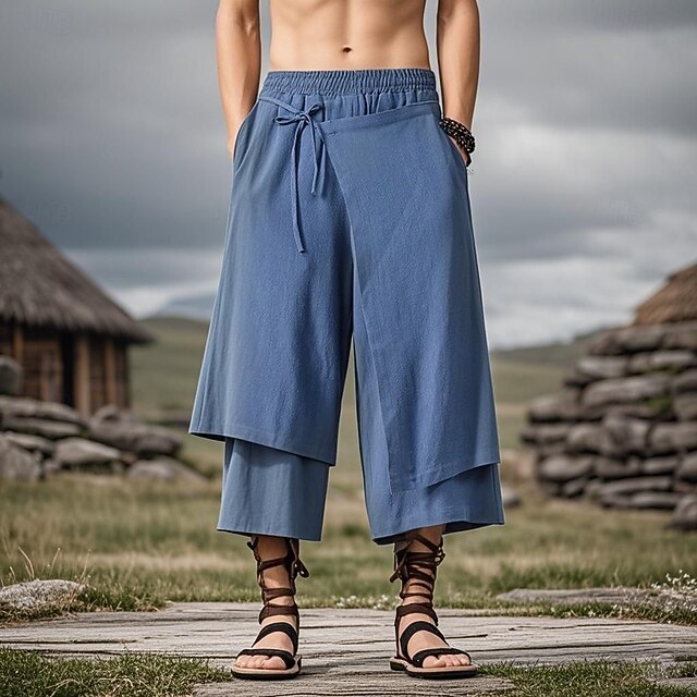  Retró Középkori Reneszánsz Nadrágok Széles szárú nadrág Kalóz Jelmez Férfi Vakáció Alkalmi / Napi Ren Faire Felnőttek Nadrágok Tavaszi nyár