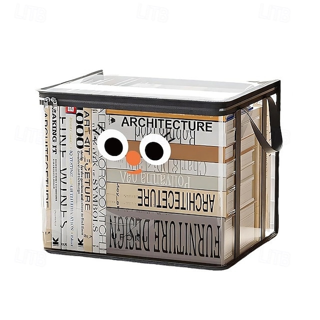 Teling Paquete De 12 Bolsas Gruesas Transparentes Para Libros Con Etiquetas De Nombre En Blanco Y Asas, Organizador Para Escuela, Aula, Biblioteca, Bolsillos Para Estudiantes (14 X 11 Pulgadas, Color