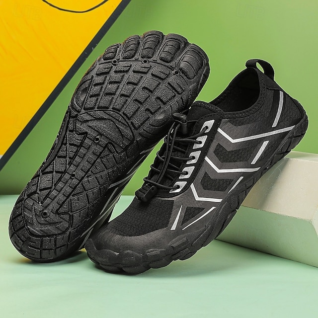  Homme Basket Chaussures pieds nus Chaussures Tendances Canyoning Occasionnel Cuir PU Maille Respirant Confortable Antidérapant À lacets Noir / Rouge Noir Bleu Roi Été Printemps