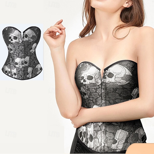  Rokoko Overbustkorsett Maskerade Overbustkorsett Cosplay Midjekontroll Dytt opp Jacquard Jacquardvevnad Dame Royal Maskerade Fest Karneval i Venezia Voksne Korsett