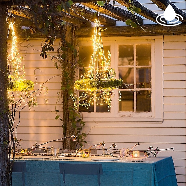  zonne-energie wijnstokken tak led outdoor string light set 2m x 5 branch 100led outdoor waterdichte tuinhek boom led flexibele string fairy branch light yard guirlande patio tuin decoratie verlichting