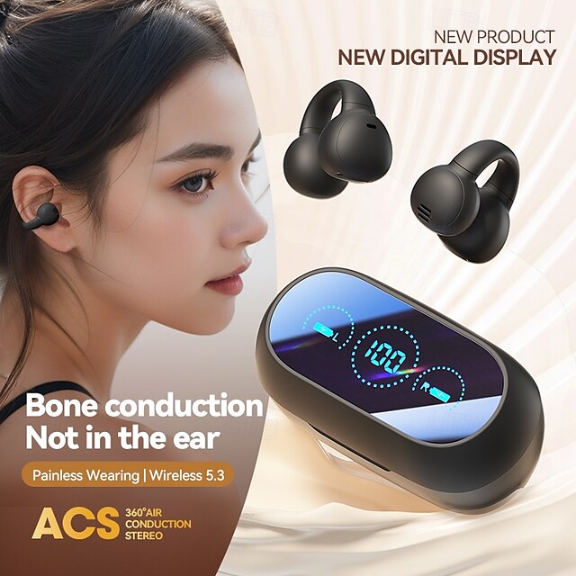  M59 Fone de ouvido com telefone viva-voz 耳夹 Bluetooth 5.3 Esportivo Design ergonômico Estéreo para Apple Samsung Huawei Xiaomi MI Ioga Ginástica Treino de Ginástica Celular