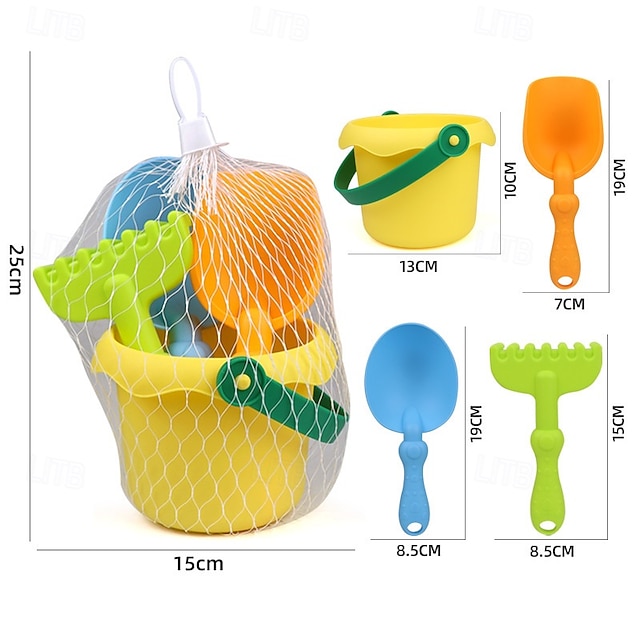  Set lopeți de plajă cu 4/8 pachete  & geantă plasă jucării de plajă pentru copii găleți de nisip de vară pentru copii esențiale pentru plajă de croazieră