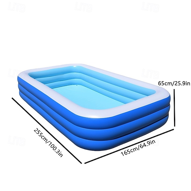  1 st uppblåsbar pool för utomhusträdgård  & poolpartyn - hållbar pvc vikbar design ingen el behövs bärbart sommarnöje  & vuxna julklapp idé semester firande pool lätt