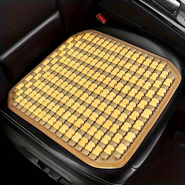  Cojín de bambú para asiento de coche transpirable &Cojín de asiento para exteriores cómodo y de material no textil, de ajuste universal, ideal para el verano.