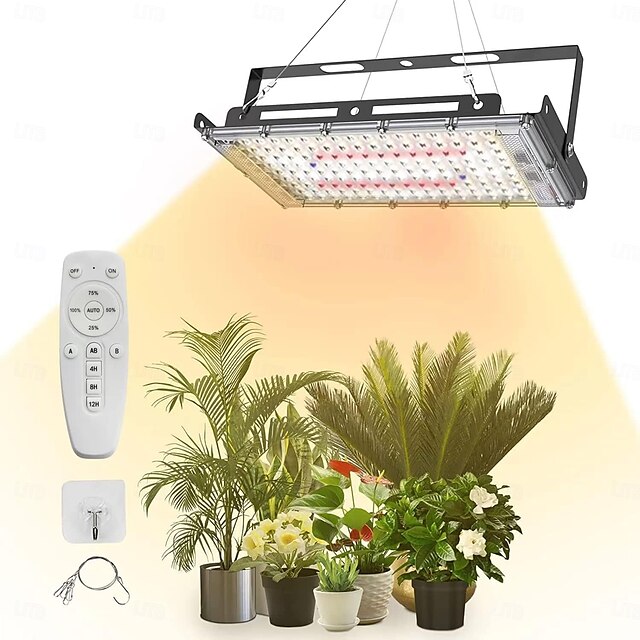  Lampes de culture pour plantes d'intérieur 400 W à spectre complet, lampe de culture 3 types à intensité variable, télécommande adaptée aux plantes d'intérieur, micro-pousses, clones, plantes