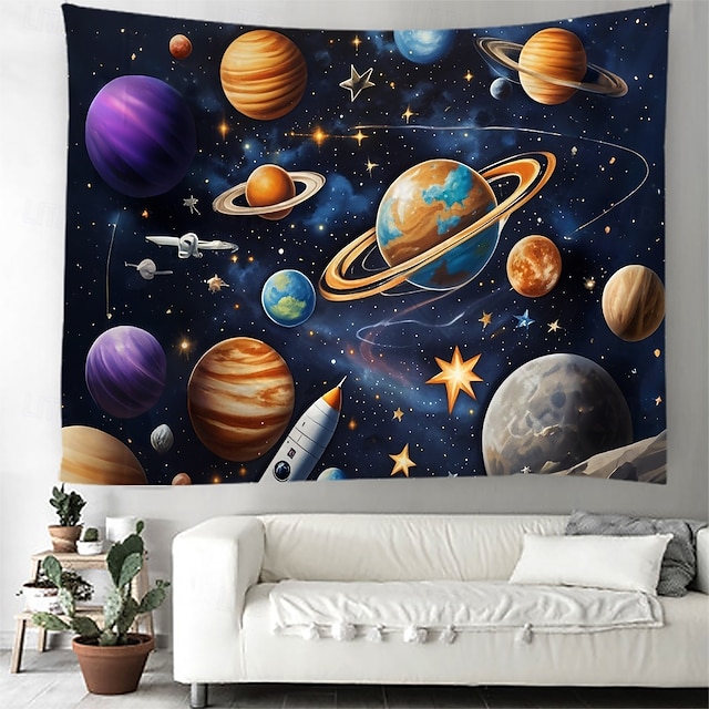  Planet Universe Hanging Tapestry Wall Art Large Tapestry Mural Decor Photograph Backdrop Blanket Curtain Home Bedroom Living Room Decoration