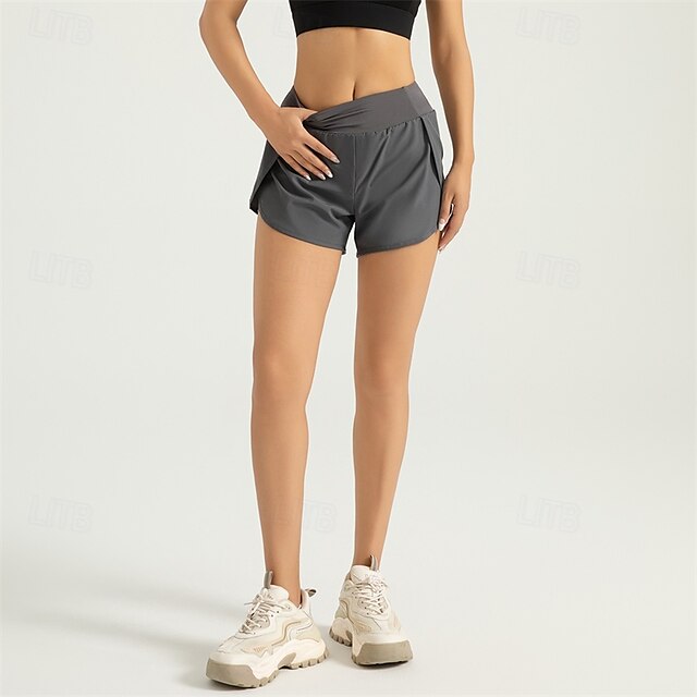  Shorts de yoga Femmes Yoga Entraînement en salle Pilates Shorts Bas Taille haute Des sports Tenues de Sport Élastique Mince Noir Bleu Roi
