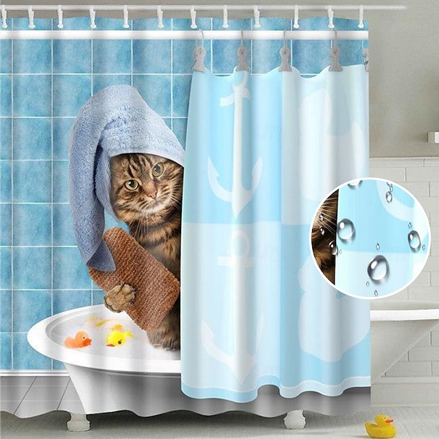  Shower Curtain with Hooks 180cm*180cm(70
