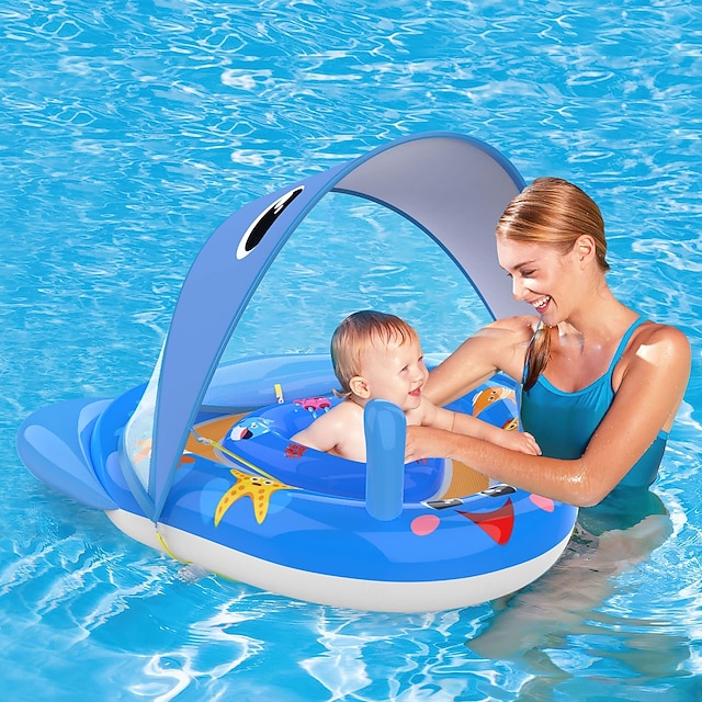  opblaasbaar sproeierbadje voor kinderen met luifel, regenboog kinderbadje, peuterbadje om te leren, waterspeelgoed voor baby's, buitenbadje voor kinderen