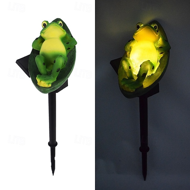  1 st. buitenzonne kikkervormige plug-in lamp voor binnenplaats, tuinpad, gazon, landschapsverlichting, sfeerverlichting