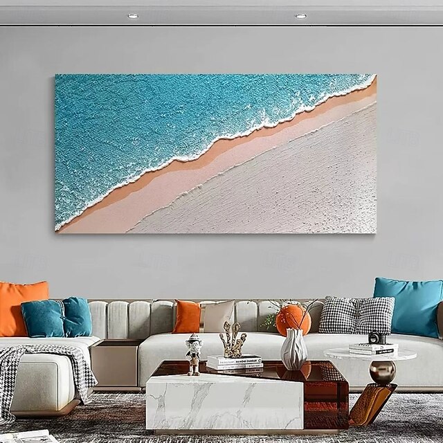  blaues Ozean-Ölgemälde, handgemaltes zeitgenössisches Indigo-Gemälde auf Leinwand, großes Kunst-Ozean-Meer-Gemälde, Fisch in der Tiefe, Wohndekor-Gemälde, 3D-Seelandschaft-Ölgemälde