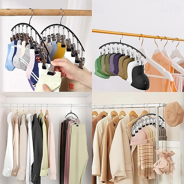 Ulimart Grucce Metallo Per Leggings E Sciarpe 2 Pezzi 12 Scomparti Per Armadio