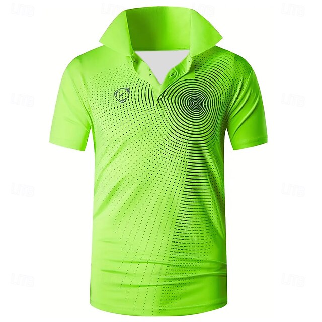  Per uomo Geometrico Polo Manica Corta Magliette polo Camicie con Colletto Business Casual Scuola Athleisure Abbigliamento quotidiano Stampa 3D Estate Nero Bianco Rosso