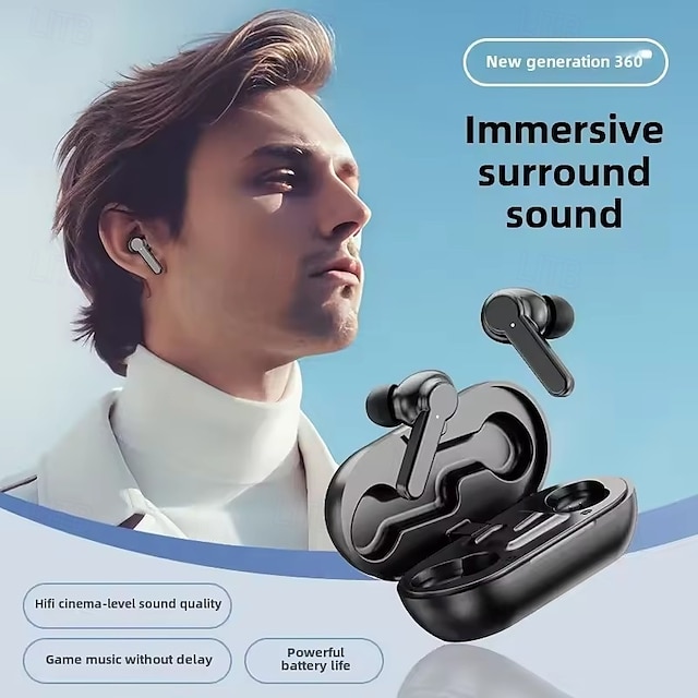  אוזניות Bluetooth 5.3 חופשיות מדיבור אוזן קליפ סטריאו ENC סינון רעש עבור כושר וטלפונים ניידים