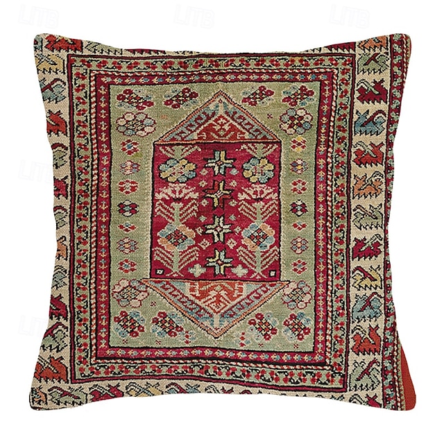  Etnisk Vintage Dekorative Kasteputer Deksel 1PC Sørvest Myk Firkantet Sofa Putevar Putevar til Soverom Stue Sofa Stol