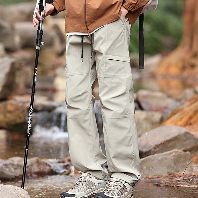 Ανδρικά Παντελόνια με τσέπες Παντελόνι πεζοπορίας Τακτικές παντελόνι Στρατιωτικό Εξωτερική Κανονικό Αδιάβροχη Γρήγορο Στέγνωμα Αναπνέει Παντελόνια Μαύρο Πράσινο Χακί