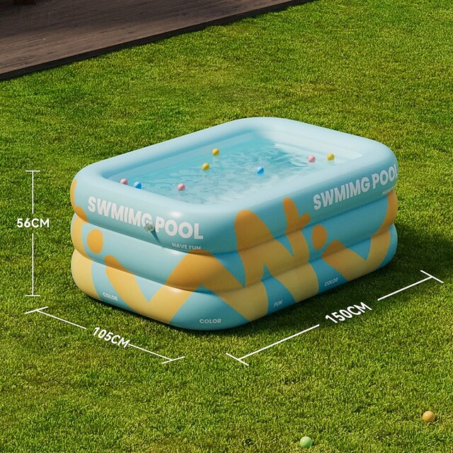 1pc Inflatable Swimming Pool for Outdoor Garden & Pool Parties - Durable PVC Foldable Design No Electricity Needed Portable Summer Fun & Adults Christmas Gift Idea Holiday Celebration Pool  Easy4