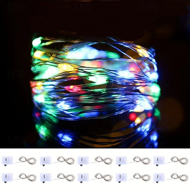  Lumières LED à batterie 10 packs de décoration intérieure de ballons mini LED pour fête mariage Noël lumières d'ambiance étoilées
