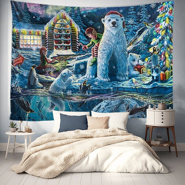 Dakota Daetwiler Hanging Tapestry Wall Art Large Tapestry Mural Decor Photograph Backdrop Blanket Curtain Home Bedroom Living Room Decoration "Christmas Eve at the Workshop" - by Dakota Daetwiler 11