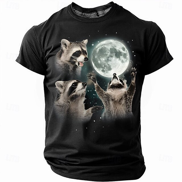 Men's Animal Funny T Shirt Short Sleeve T shirt 3D Print Crew Neck Shirt Fashion Exaggerated Daily Party Casual Daily Black Summer Spring All Seasons Clothing Apparel S M L XL XXL XXXL4
