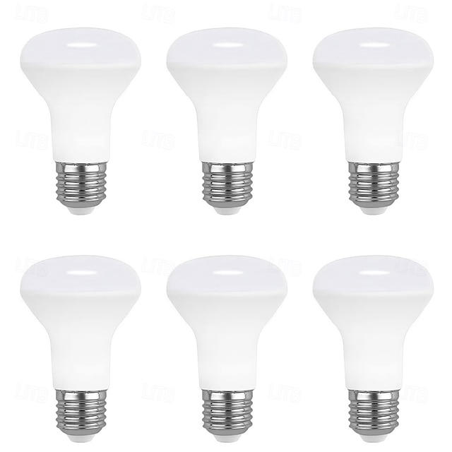  Bombilla LED E27 R63 de 7 W, 85-265 V, con efecto de bomba de baño, luz tipo hongo, equivalente a 60 W, blanca cálida, para el hogar, la sala de estar y el baño (6 unidades)