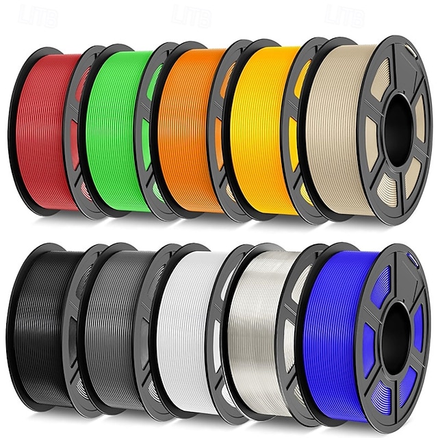  PETG 3D Printer Filament 1.75mm Diameter with 0.02mm Tolerance 6 Rolls of Colorful Neatly Wound Material 1.1kg per Roll​