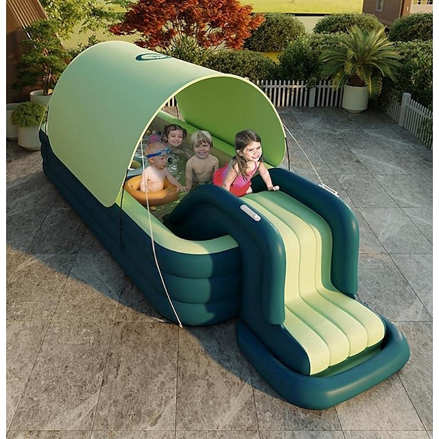  Inflatable Swimming Pool, Family Swimming Pool, Kids Pools with Sunshade for Indoor, Outdoor, Garden, Backyard