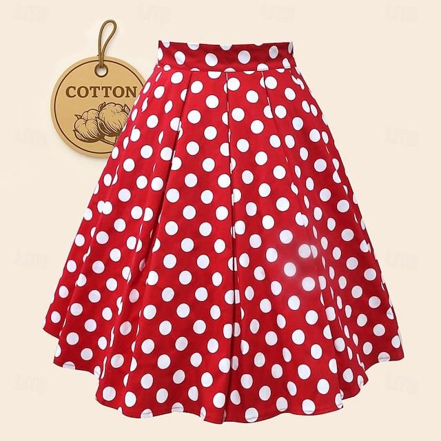  Elegant Polka Dots Classical Skirt A Line Skirt Mini Skirt Printing Women's Carnival Valentine's Day Masquerade Vacation Dailywear Bachelorette Party Adults' Skirt Spring & Summer