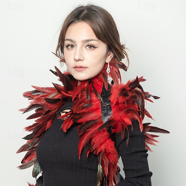  Punk & Gothic Shawls Feather Cape Witch Maleficent Drag Queen Women's Fantasy Walpurgis Night Halloween Carnival Performance Party Pride Parade Adults' Shawl All Seasons