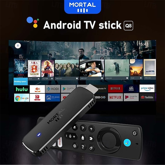  android 14 smart tv stick 4k hdr10 hlasové dálkové dvoupásmové wifi bluetooth h313 streamovací přehrávač médií
